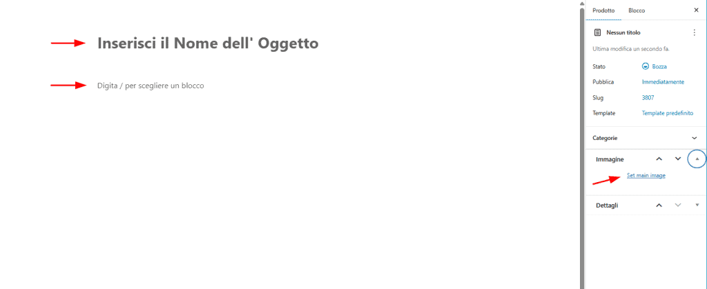 Creazione Prodotto Ecommerce Product Catalog