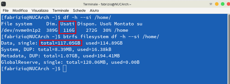 Differenza Tra Df Btrfs