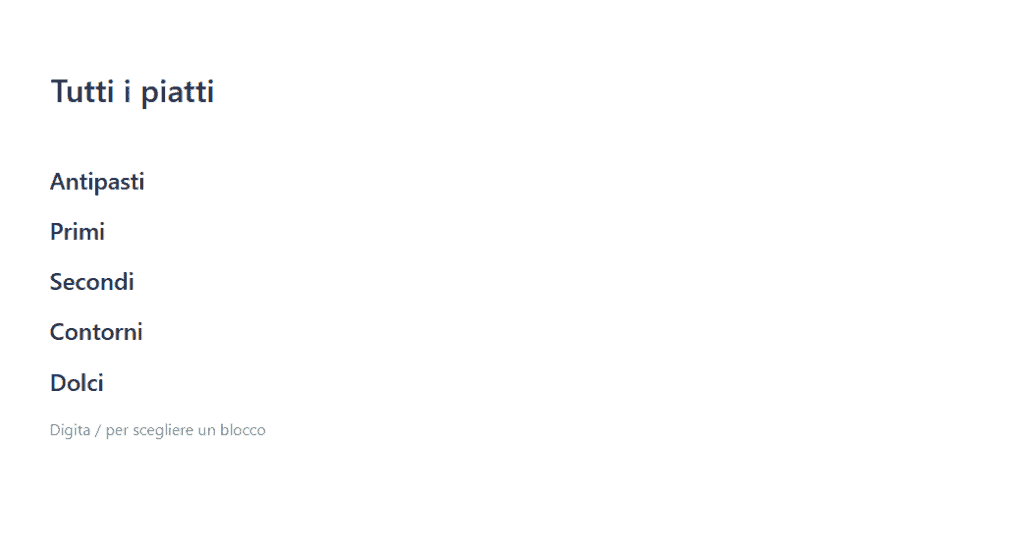 Esempio Catalogo Base Tema WordPress