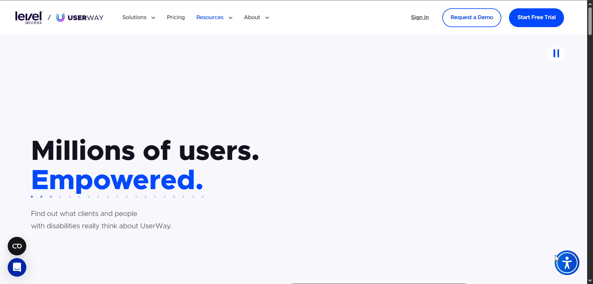 Esempio Widget Overlay Userway