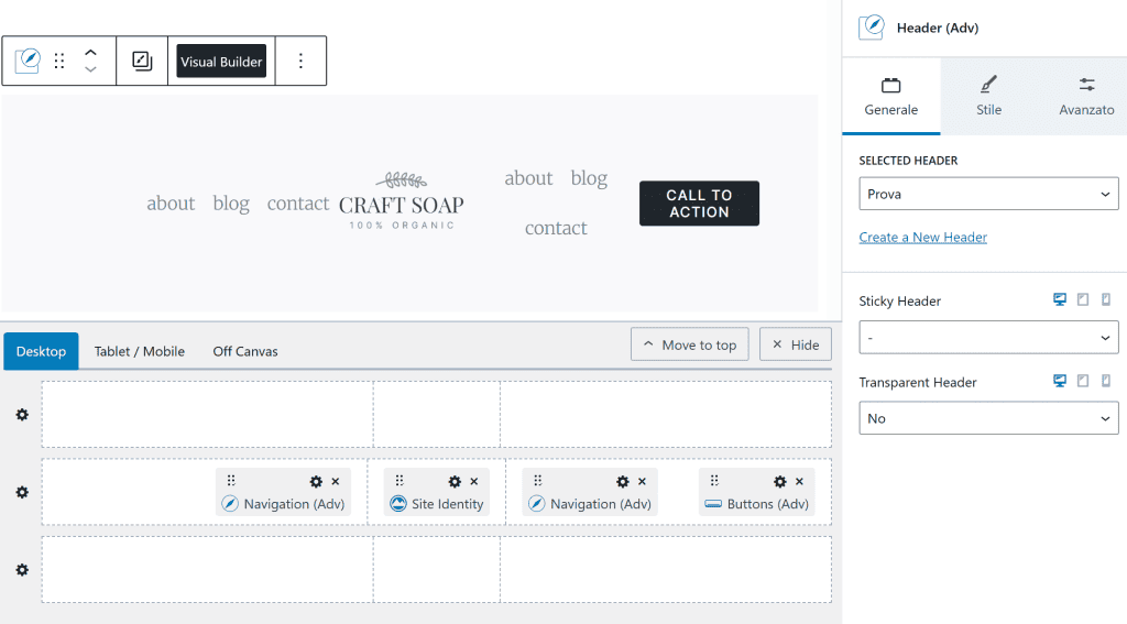 Header Adv Configurazione