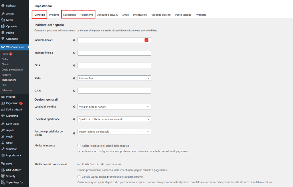 Impostazioni Woocommerce Catalogo Prodotti WordPress
