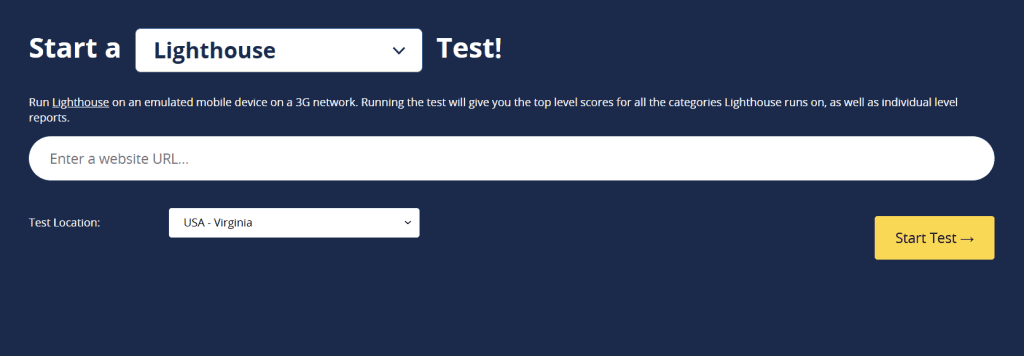 Lighthouse Test Webpagetest