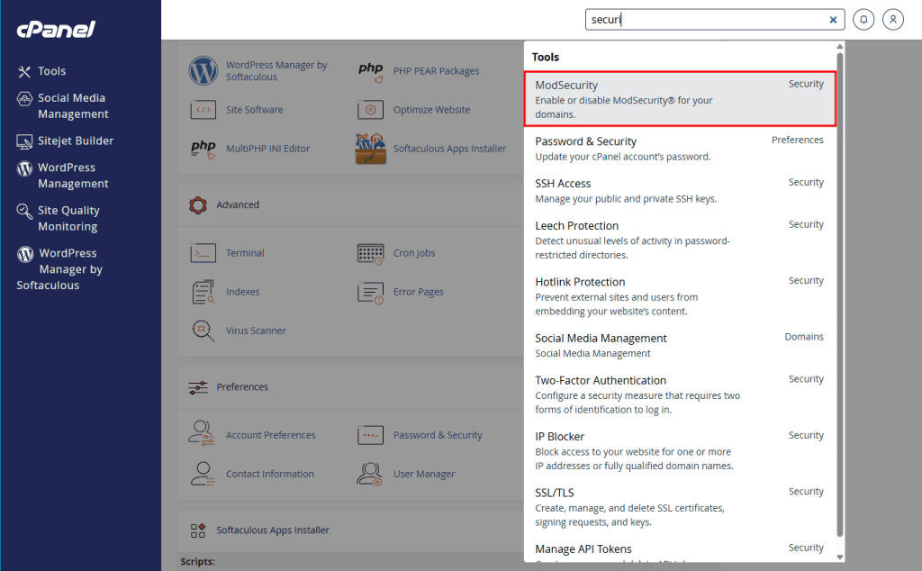 Modsecurity Settings Firewall Lato Server