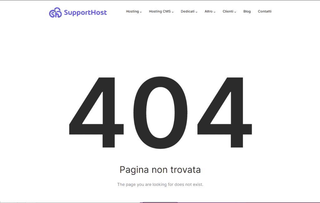 Pagina Errore 404 WordPress