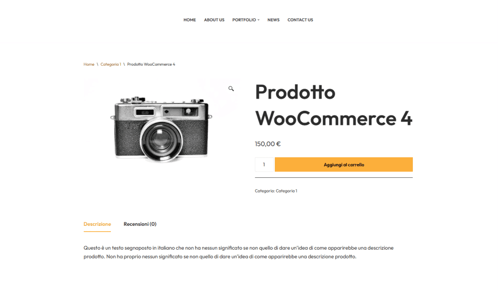 Pagina Prodotto Woocommerce