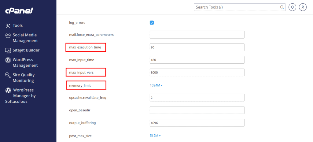 Php Options Supporthost