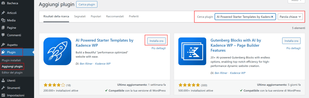 Plugin Ai Powered Starter Templates Kadence