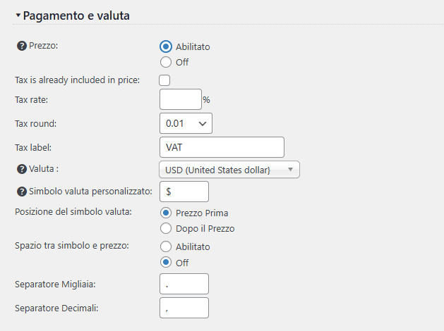 Prezzi Ecommerce Product Catalog