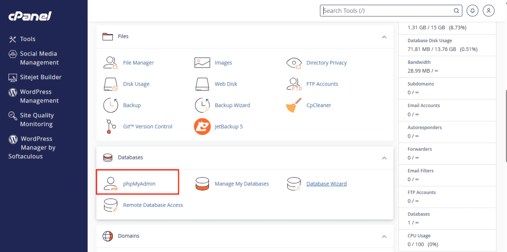 Riparare Database Phpmyadmin