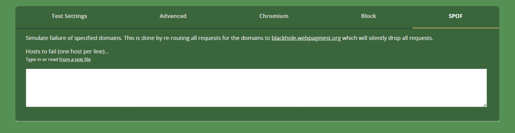 Tab Spof Webpagetest