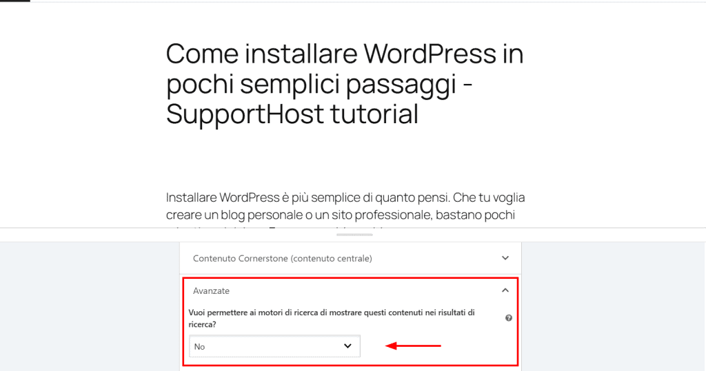 Yoast Seo Avanzate Noindex