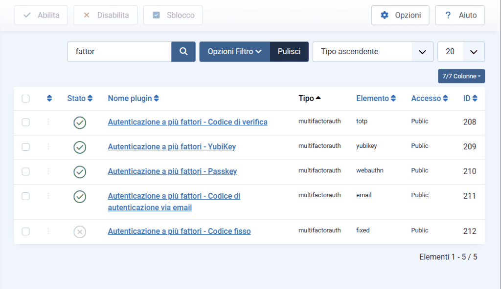 Autenticazione Piu Fattori Plugin Joomla