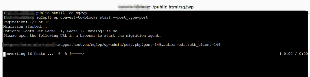 Avvio Conversione Convert Blocks Wp Cli