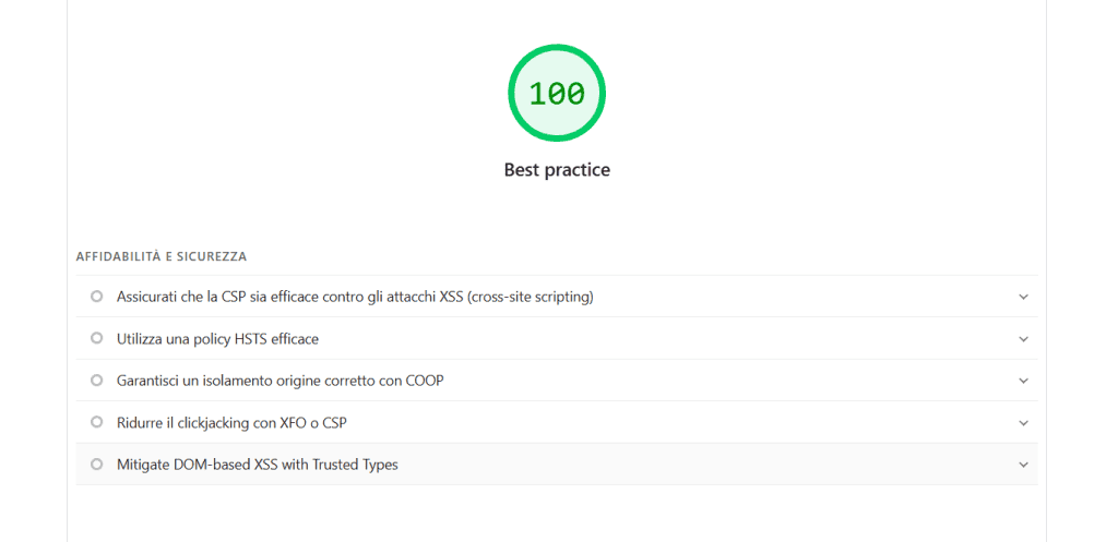 Best Practice Pagespeed Insights