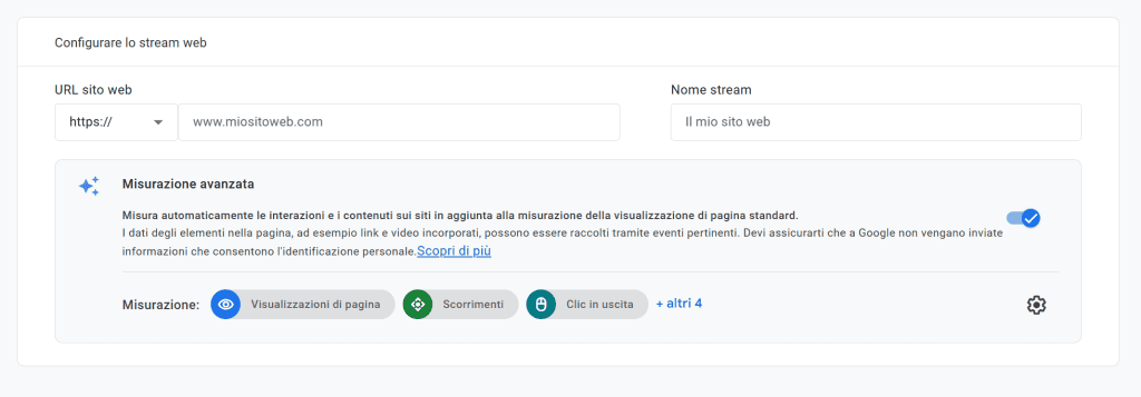 Configurare Stream Web