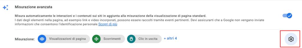 Configurazione Misurazione Avanzata