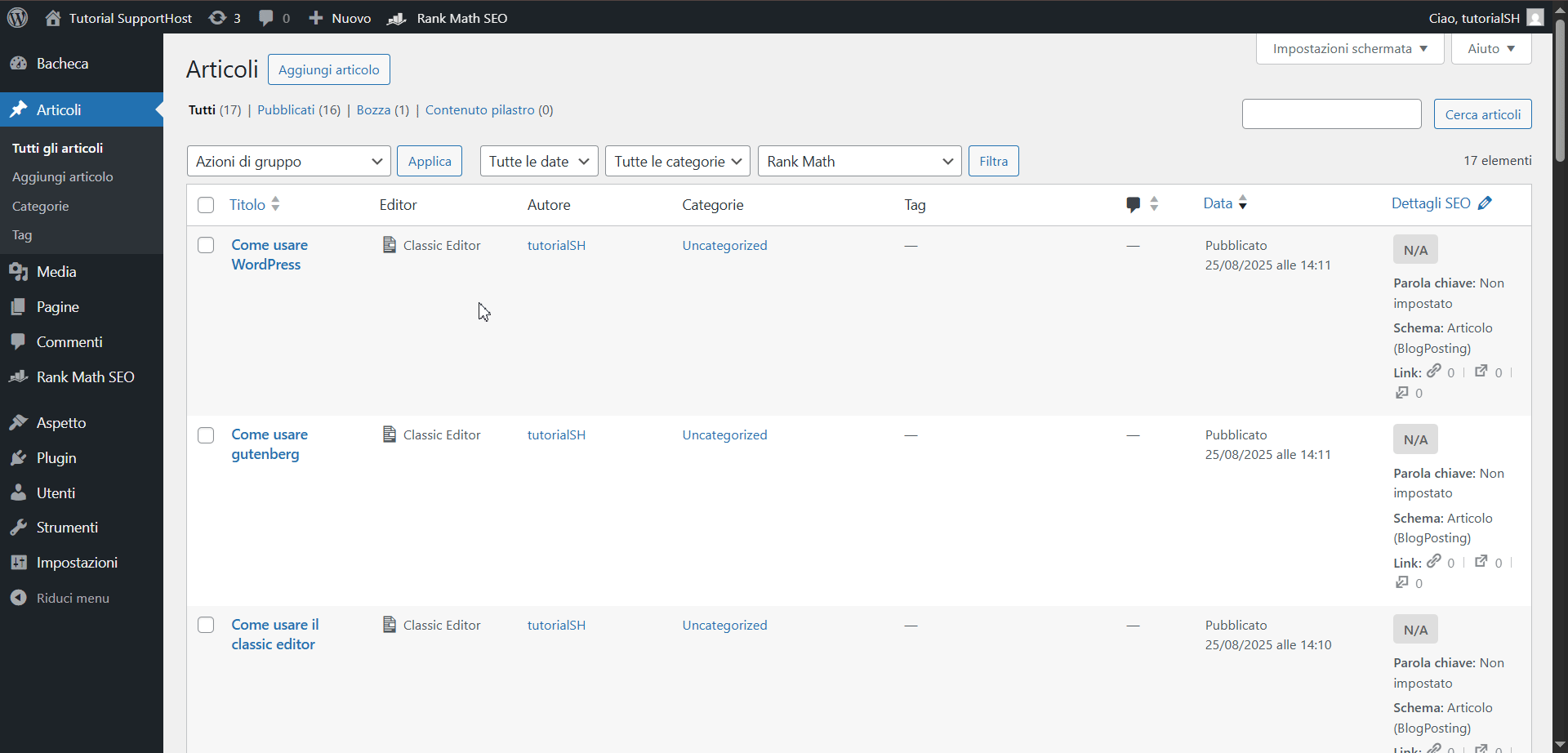 Conversione Da Classic Editor A Blocchi Con Convert To Blocks Plugin