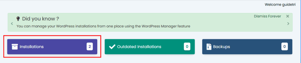 Cpanel Softaculous Installations