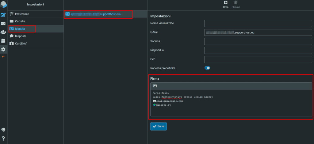 Creare Firma Predefinita Email Roundcube