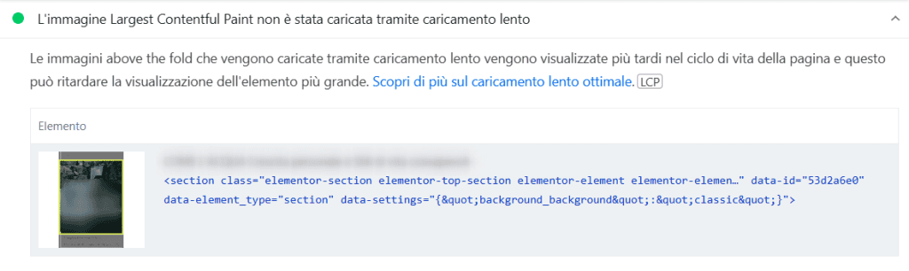 Immagine Lcp Caricamento Lento Pagespeed Insights