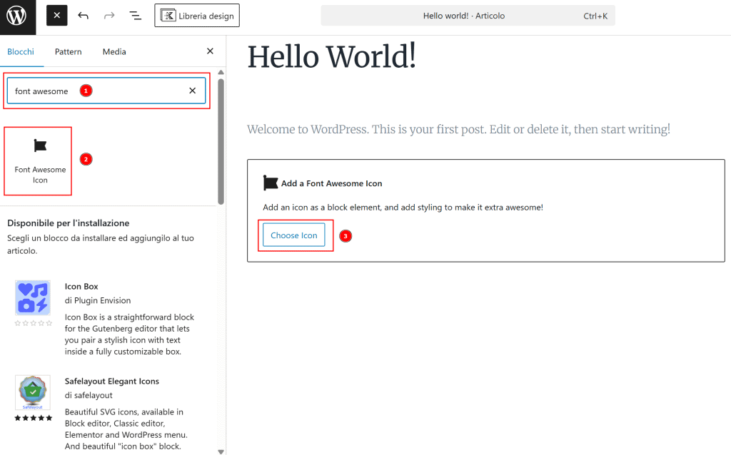 Inserire Icone WordPress Font Awesome