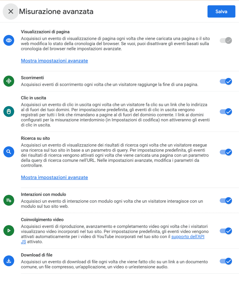 Misurazione Avanzata Metriche