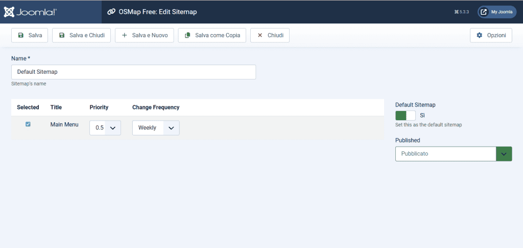 Modifica Sitemap Default Osmap Joomla