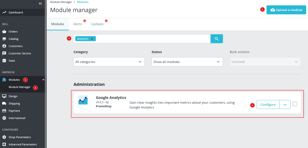Modulo Prestashop Analytics