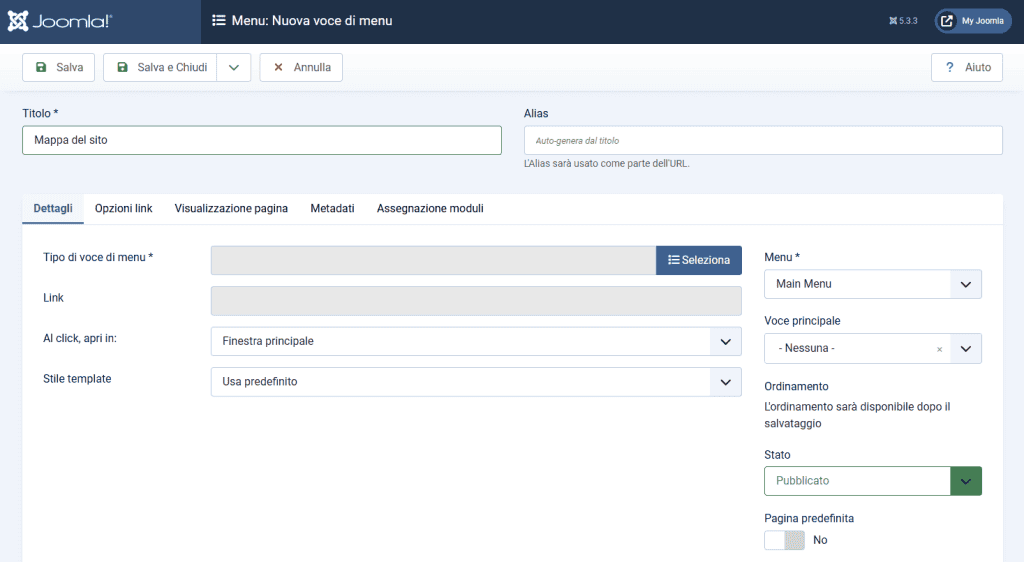 Nuova Voce Menu Sitemap Html Joomla