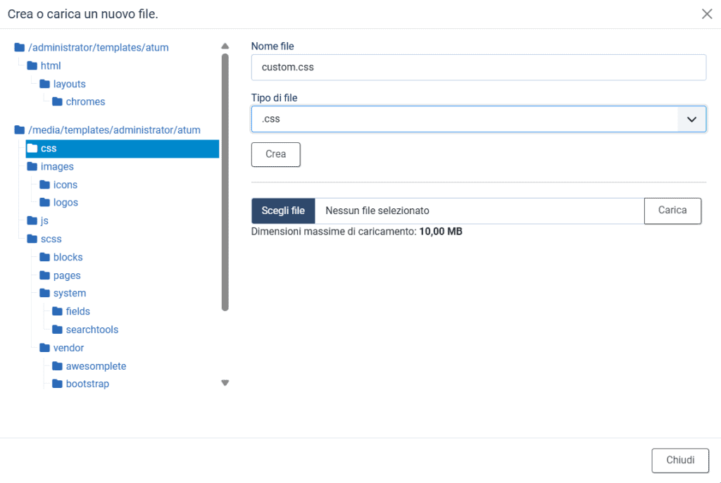 Nuovo Css File Joomla