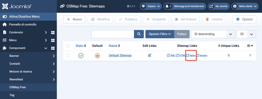 Osmap Sitemap News Joomla