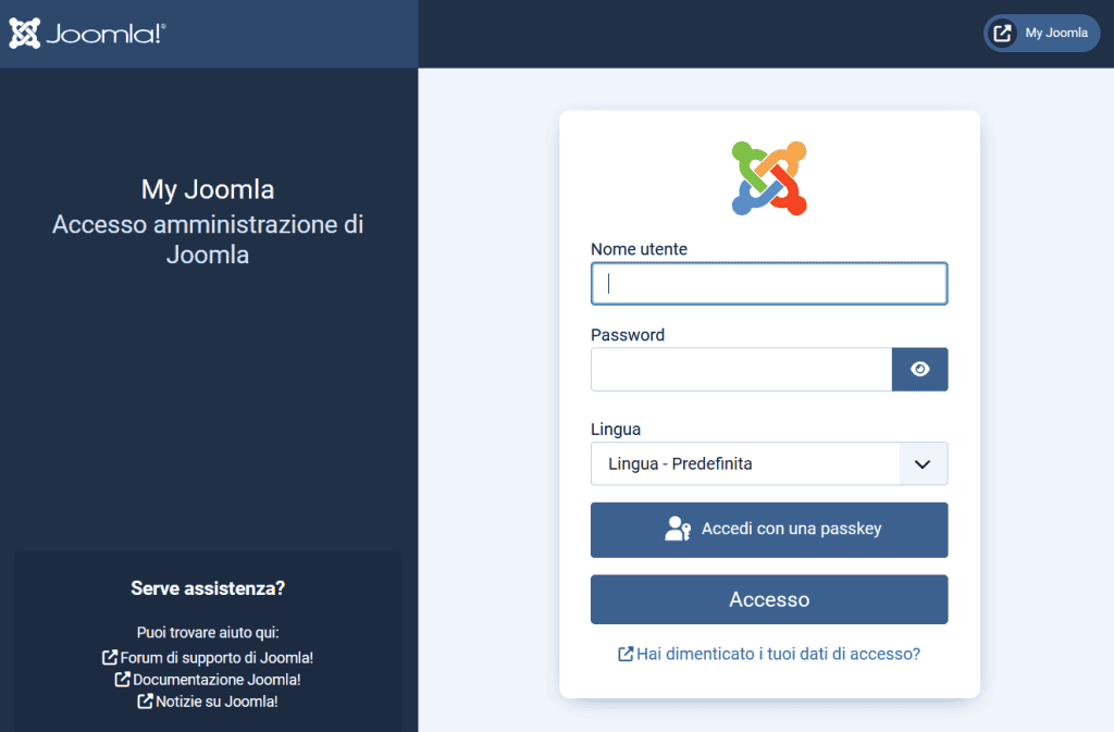 Pagina Login Joomla