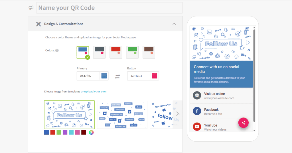 Pagina Social Qr Code Generator Pro