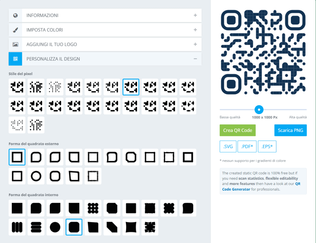 Personalizzazione Design Logo Qrcode Monkey