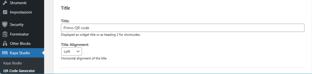 Shortcode Generator Assistant Kaya Title