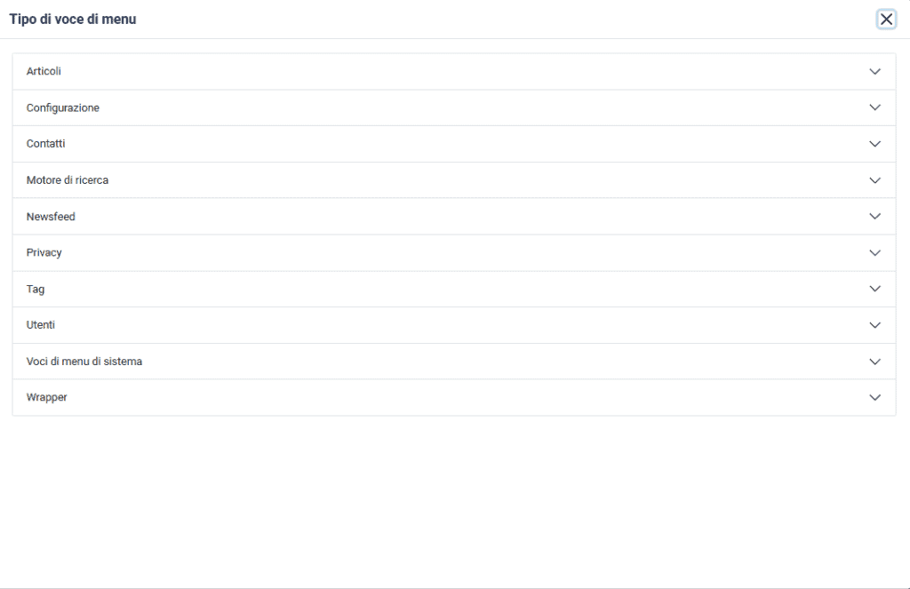 Tipo Voce Menu Joomla