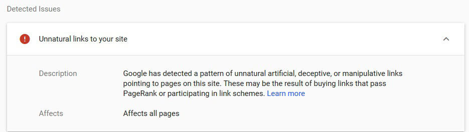Unnatural Links Search Console