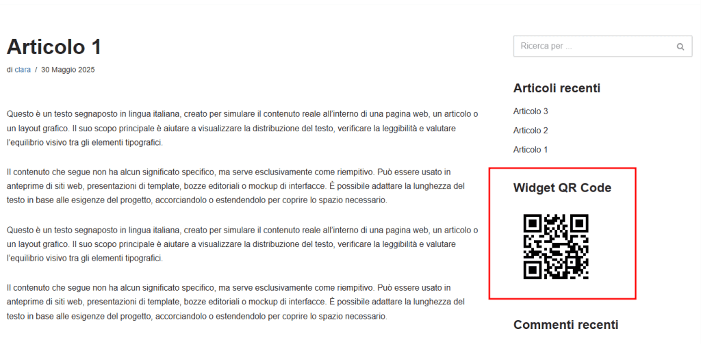 Widget Kaya Qr Code Barra Laterale
