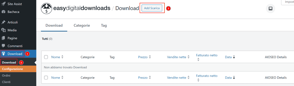 Aggiungere Prodotto Digitale