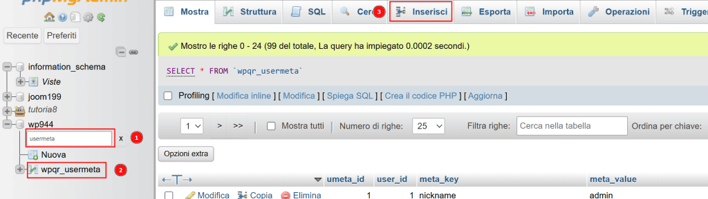 Aggiunta Privilegi Utente