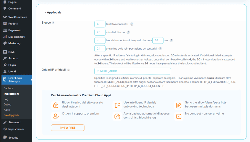 App Locale Impostazioni Llar