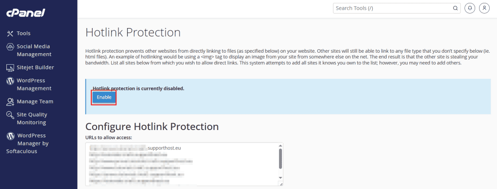 Attivare Hotlink Protection Protezione Immagini