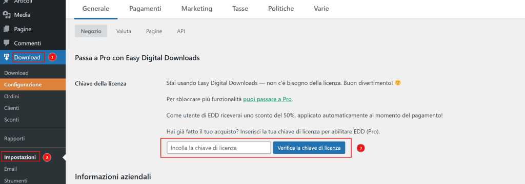 Attivare Licenza Edd Pro
