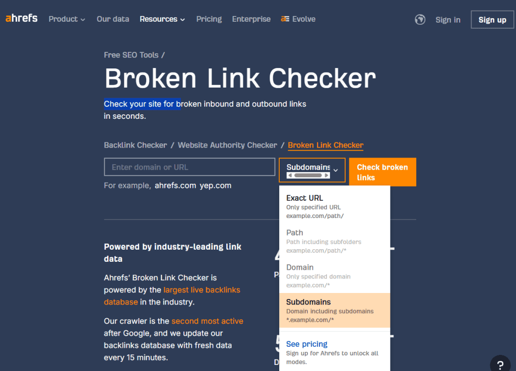 Broken Link Checker Ahrefs