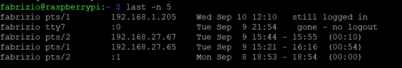 Comando Last Colonna Ip Connessione Remota