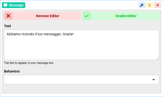 Configurazione Messaggio Conferma Invio Modulo Contatti Joomla Chronoforms