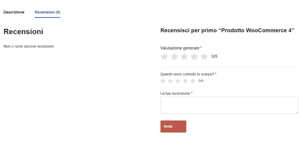 Customer Reviews For Woocommerce Modulo Recensione