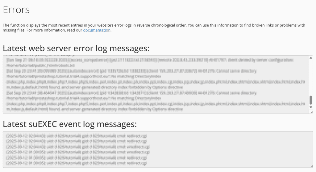 Esempio Elenco Errori