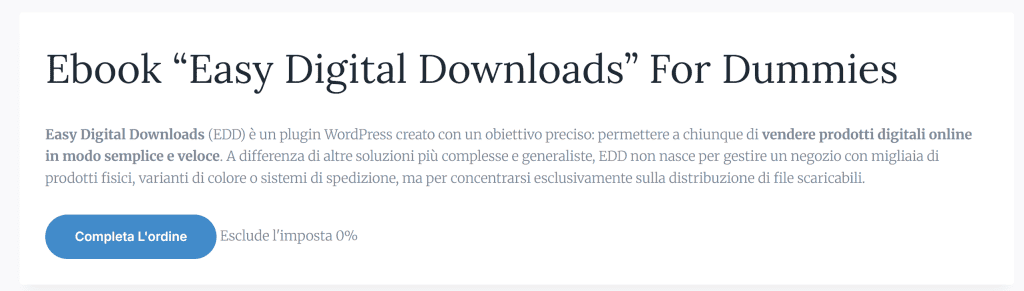 Esempio Prodotto Easy Digital Downloads